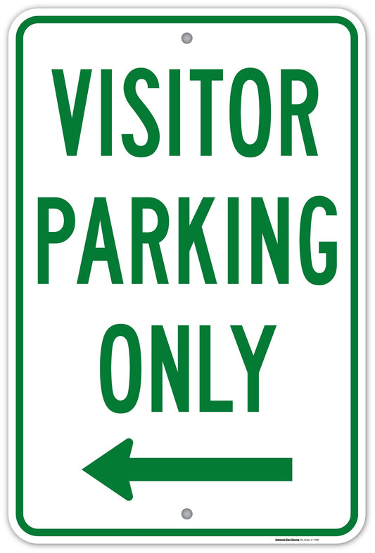 Dibond and Aluminum Visitor Parking Signs - Left Arrow - Manufactured by National Sign Source