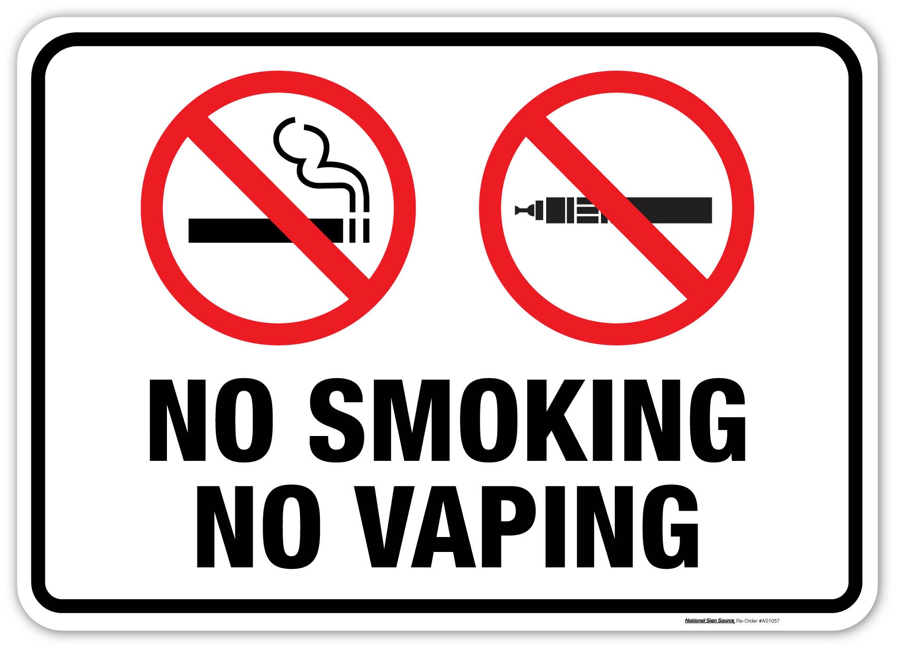 chauffør Resignation Profeti No Smoking Signs - No Vaping | Aluminum and Vinyl Sticker Signs – National  Sign Source