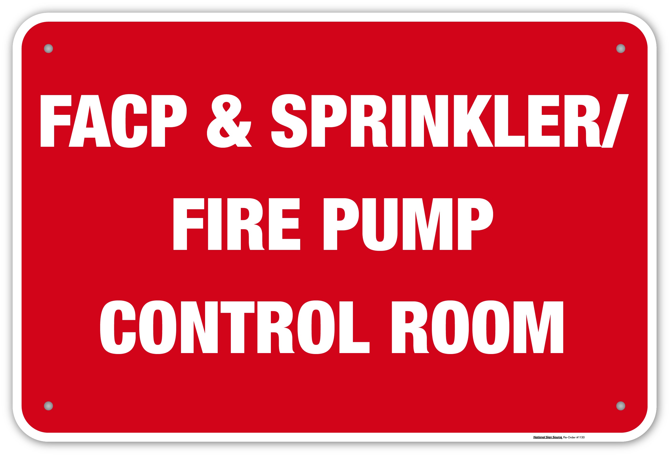 FACP & Sprinkler/ Fire Pump Controll Room Signs - Aluminum & Vinyl ...