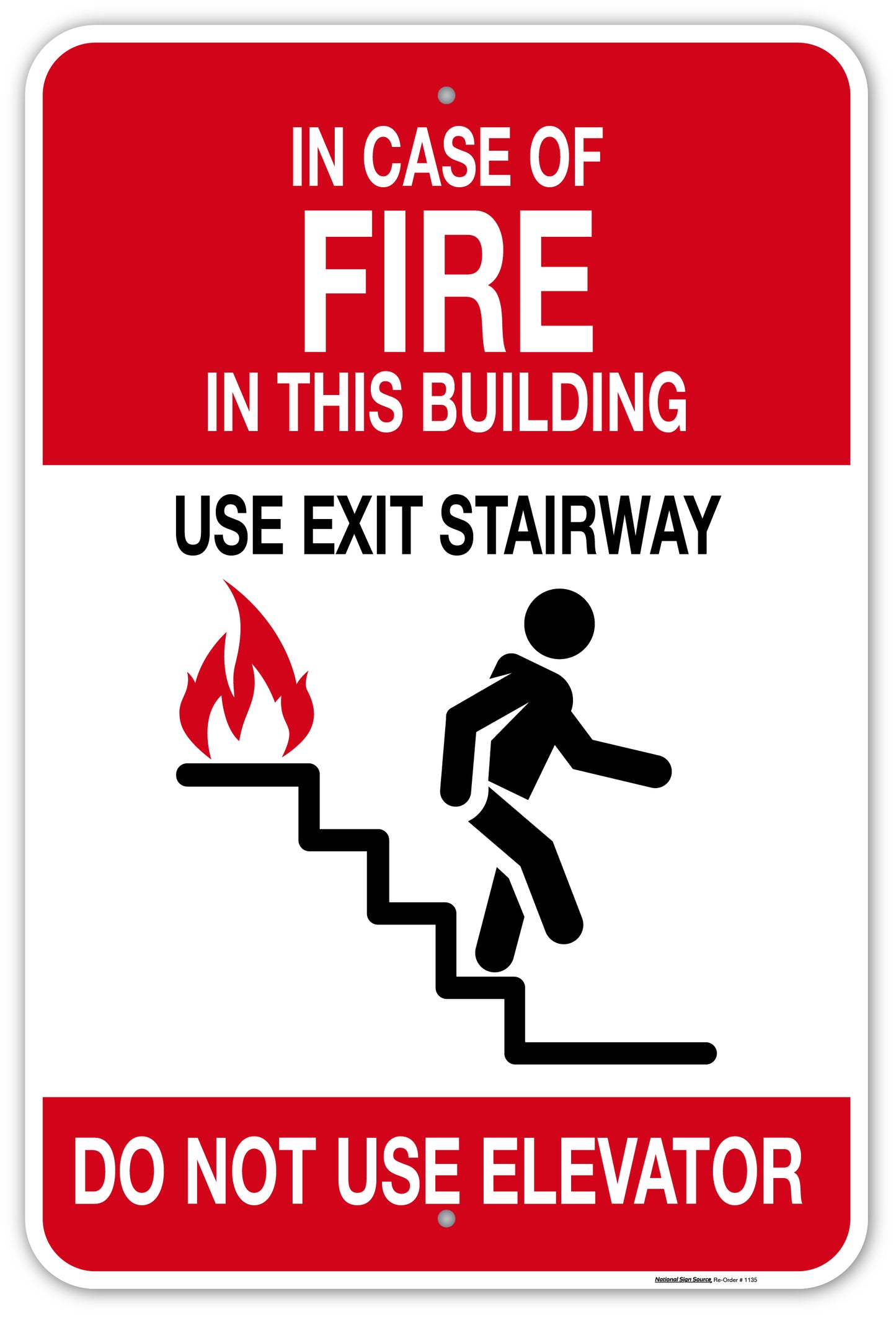 In case of FIRE in this building, do not use elevator. Use exit stairway.