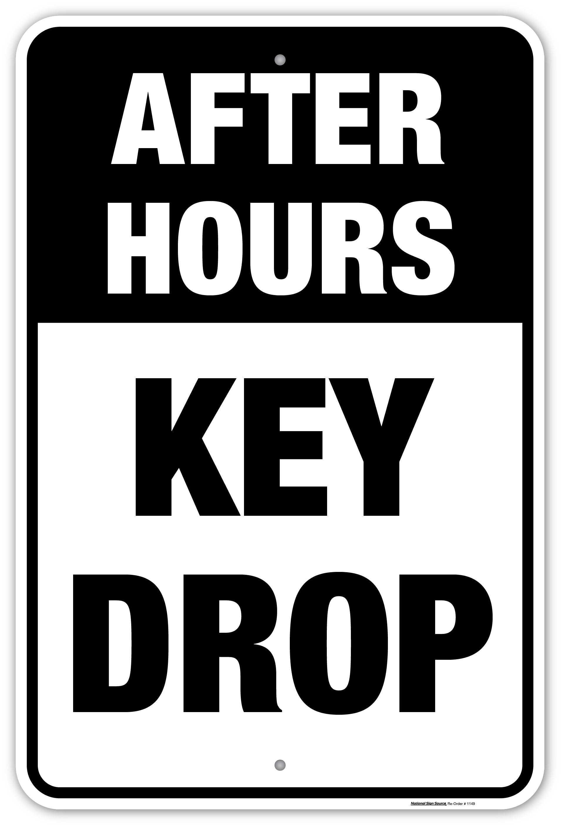After Hours Key Drop Signs | Made in the USA – National Sign Source