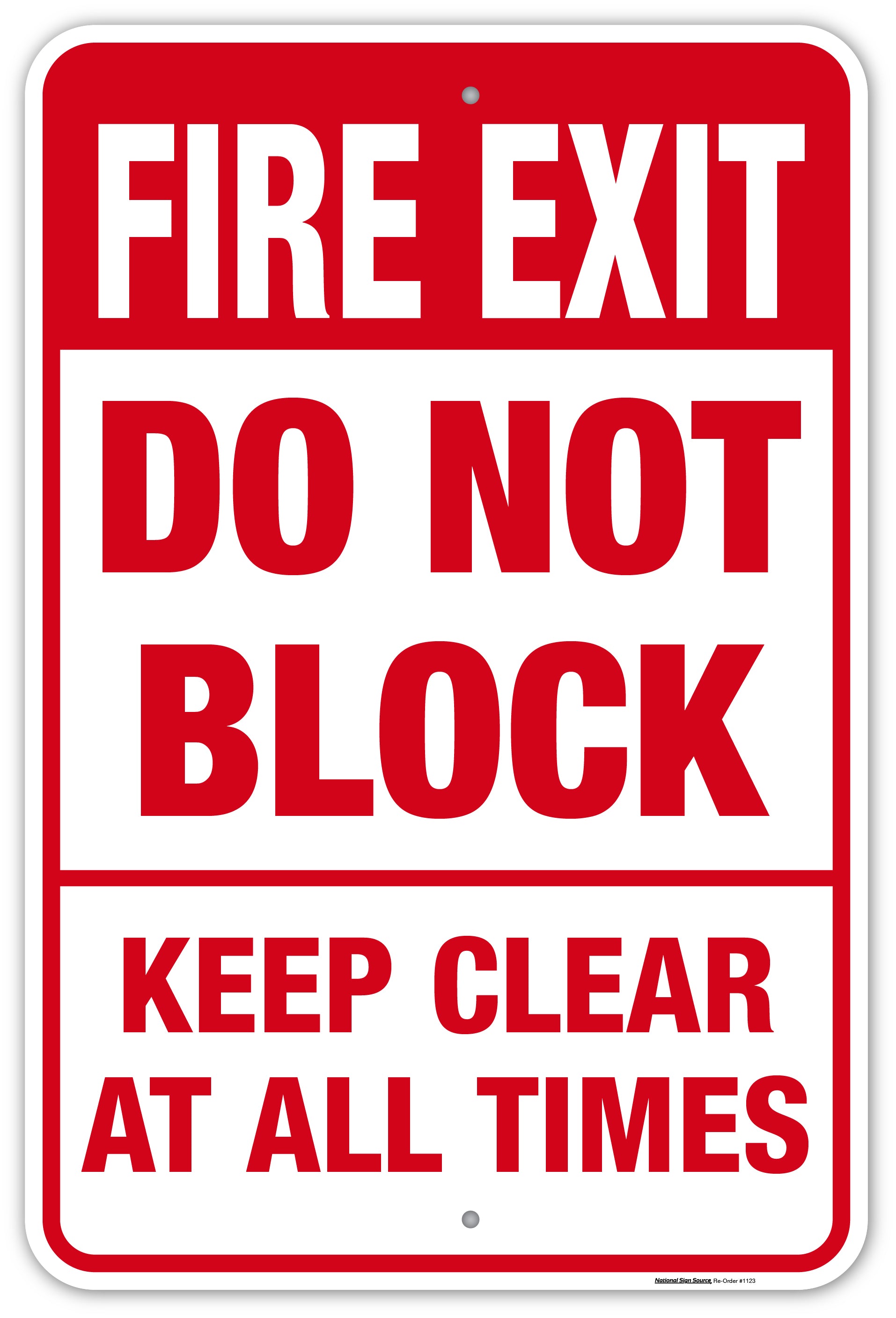 Fire exit do not block. keep clear at all times