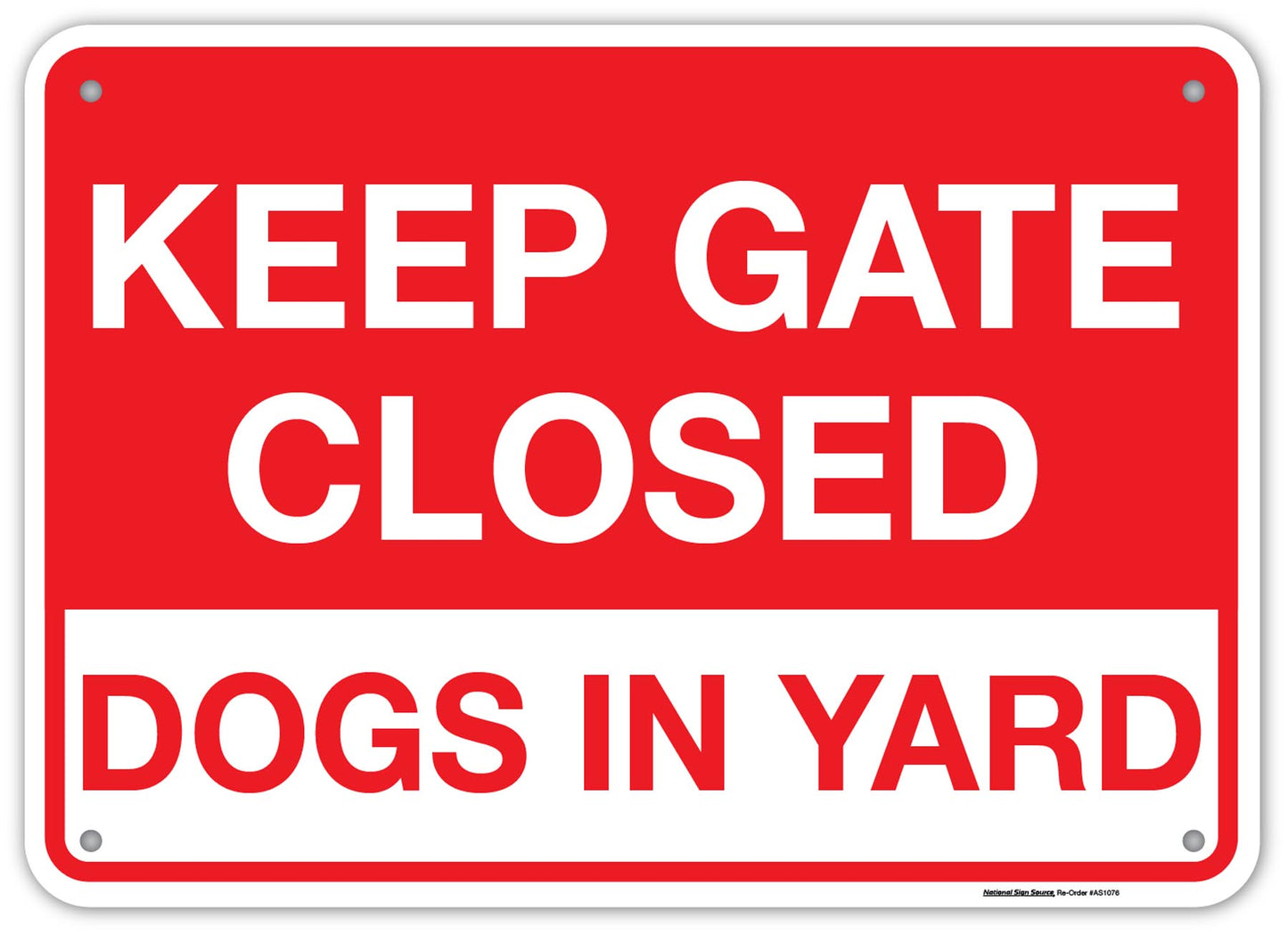 Keep Gate Closed Dogs In Yard Sign. Aluminum sign or Vinyl Decal. 