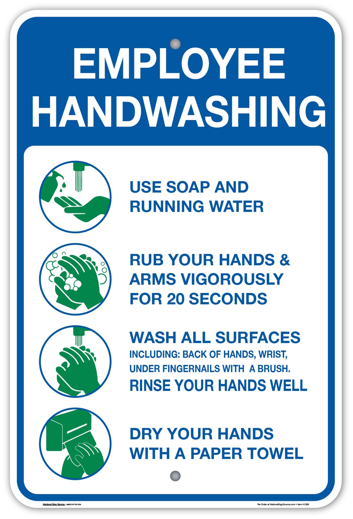 Hand Washing Protocol Sign