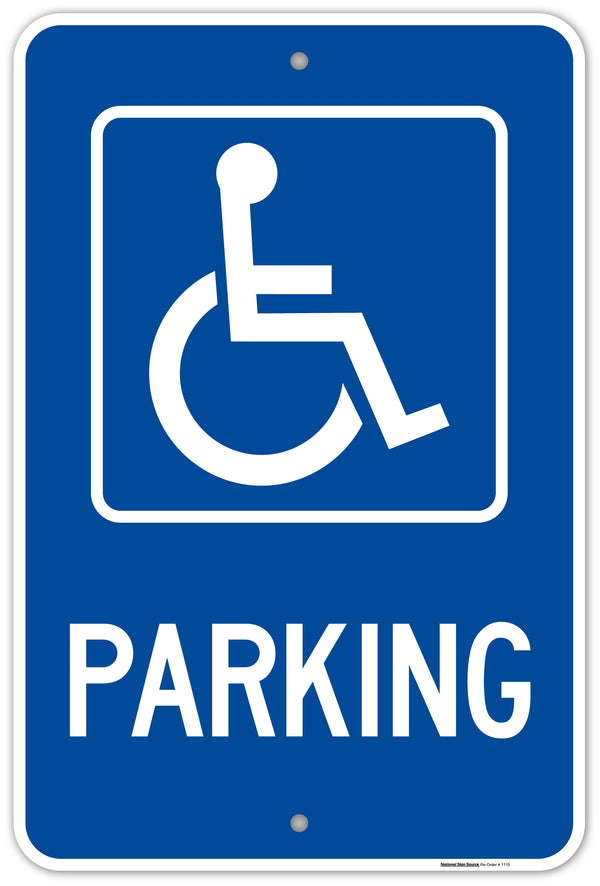 ADA Handicap Sign (blue) Parking Manufactured by National Sign Source