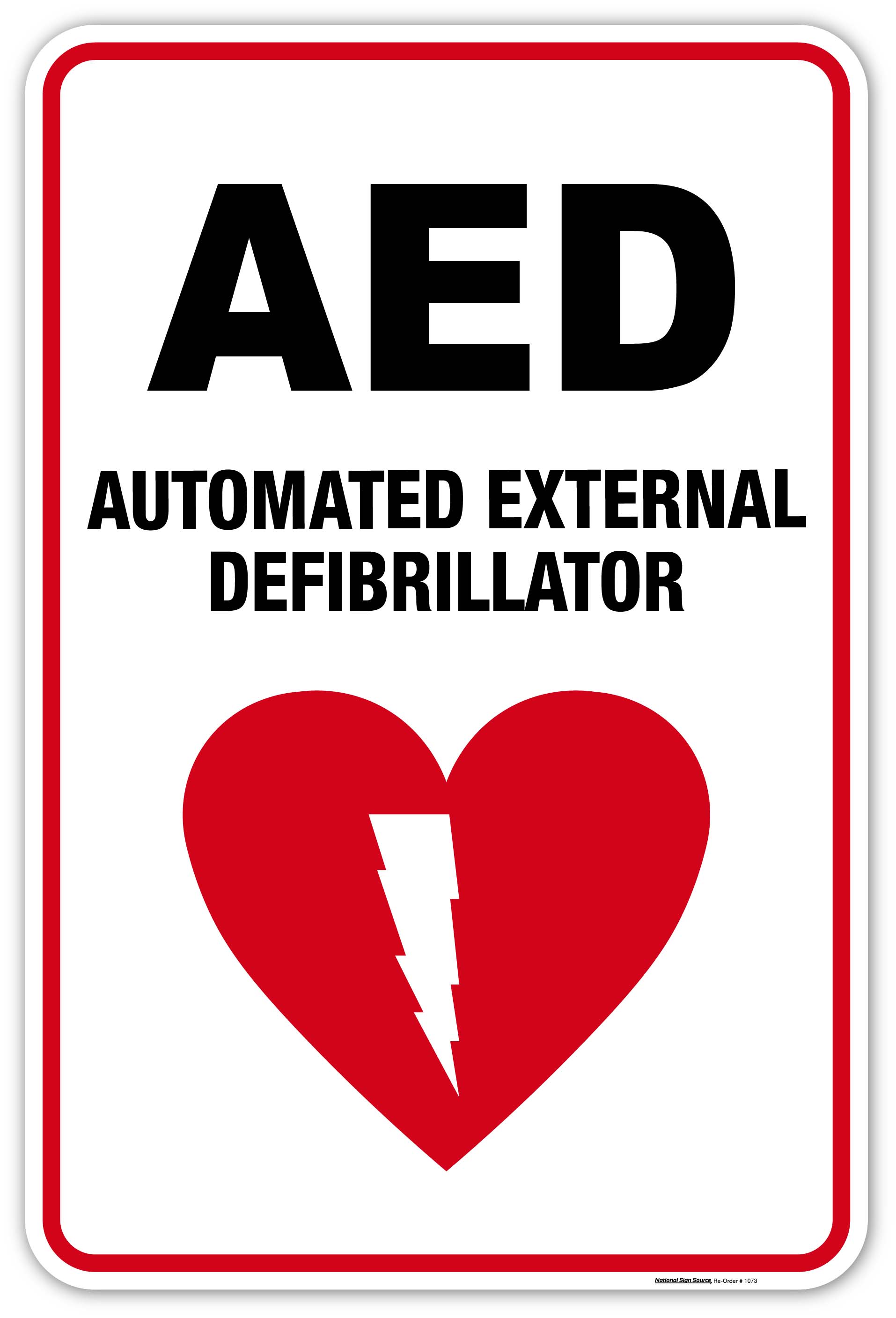 Aed Testing Sign AED (Automated External Defibrillator) - Aluminum & Vinyl Signs | Made ...