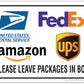 Leave packages in box delivery sign, aluminum or vinyl sticker signs.