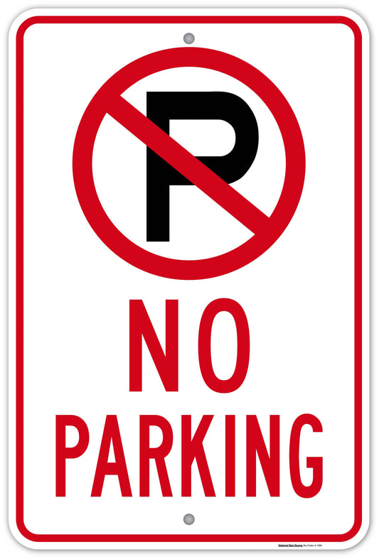 Dibond and Aluminum No Parking Symbol Signs - Manufactured by National Sign Source
