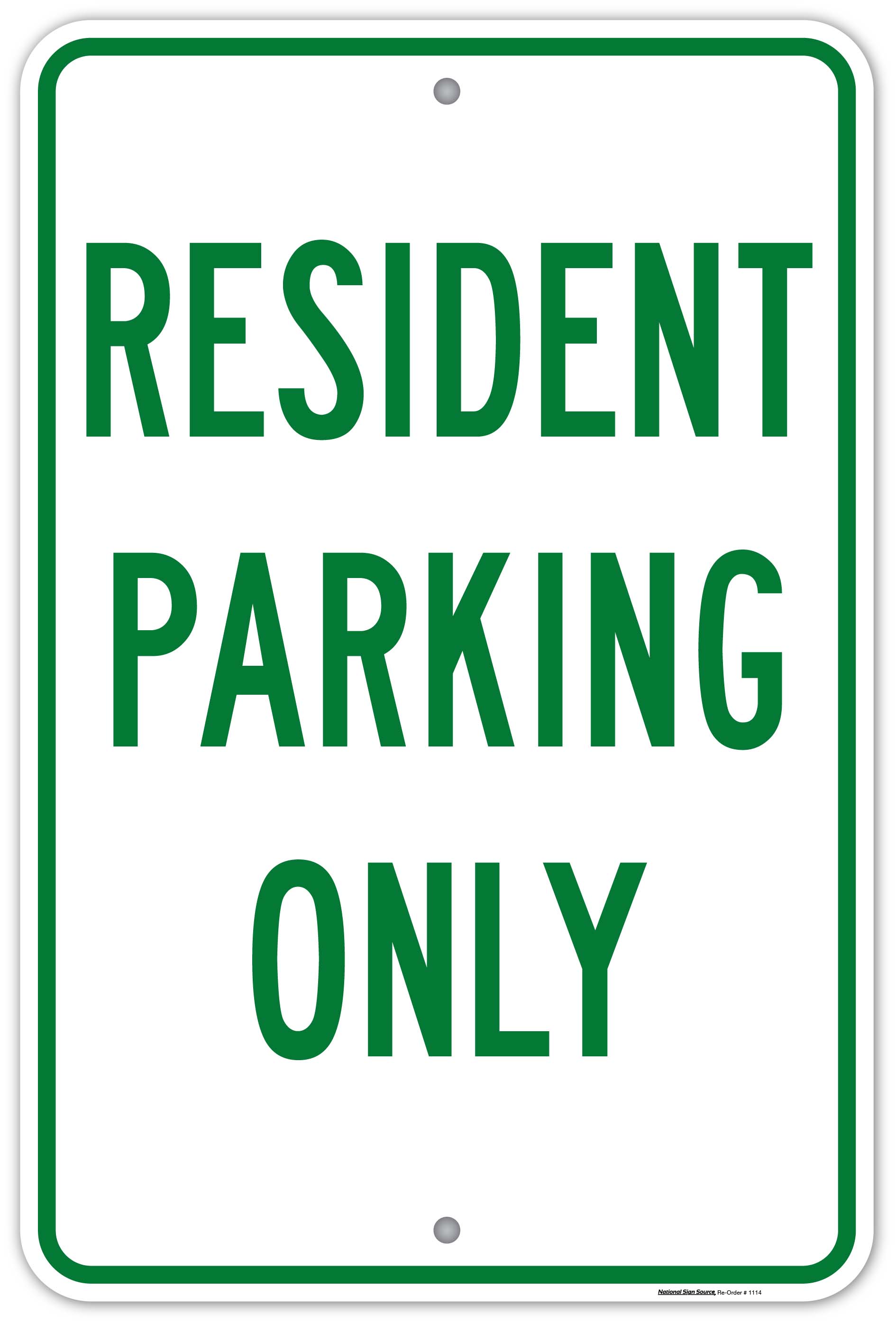 Dibond and Aluminum Resident Parking Sign - Manufactured by National Sign Source