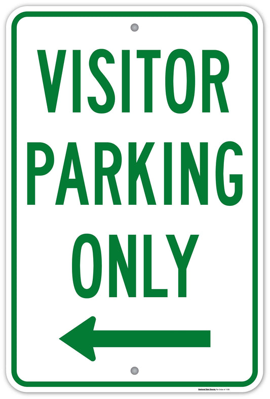 Dibond and Aluminum Visitor Parking Signs - Left Arrow - Manufactured by National Sign Source