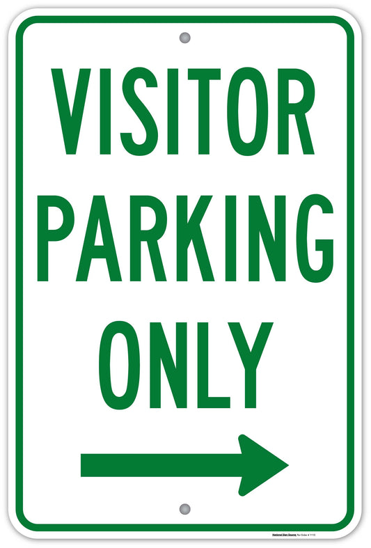 Dibond and Aluminum Visitor Parking Signs - Right Arrow - Manufactured by National Sign Source