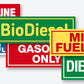 Pure Gasoline Ethanol Free Sticker, Bio Diesel Sticker, Mixed Fuel Only, DEF, Gasoline Only, Diesel Only, Fuel Identifying Vinyl Decals - 4 Pack 