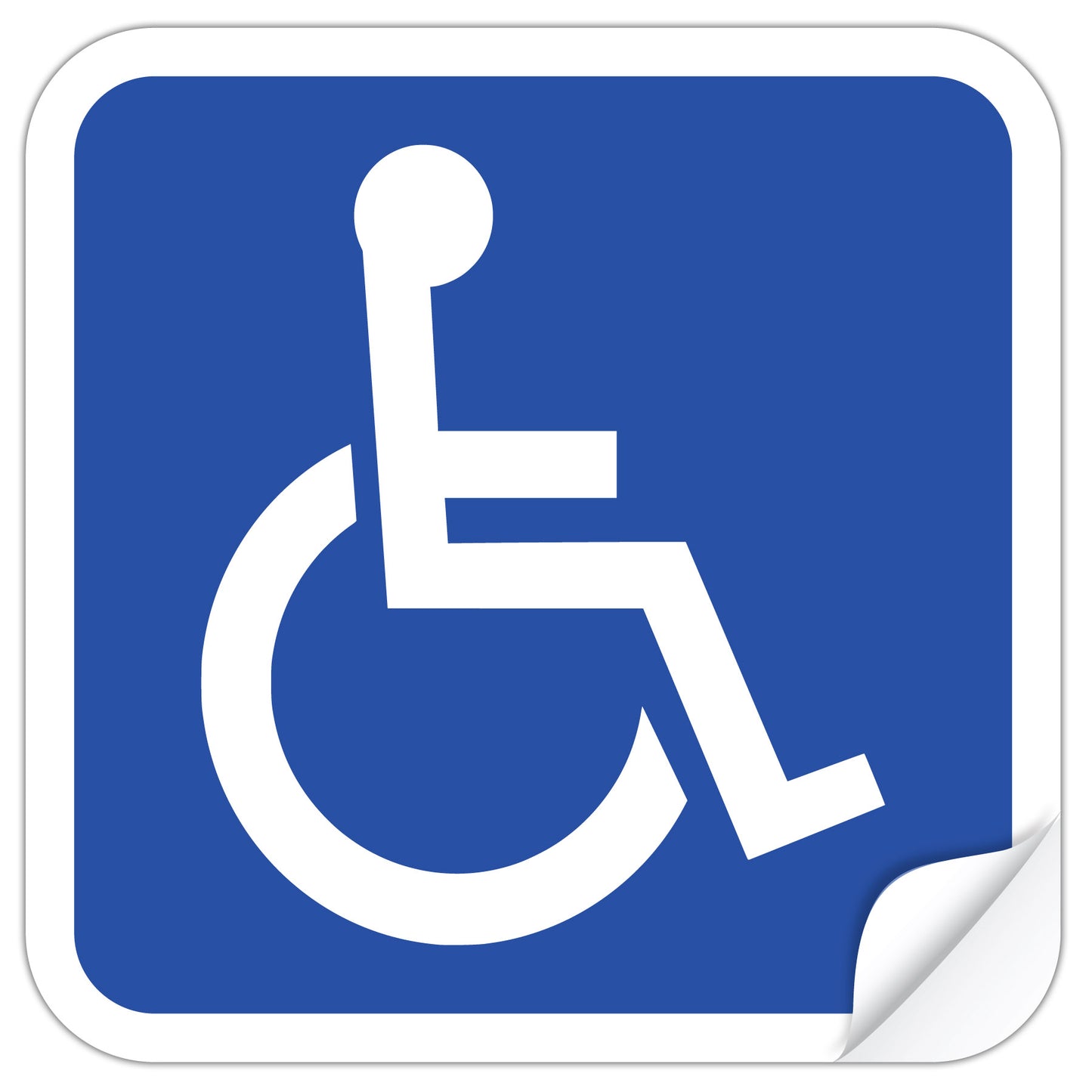 Handicap access sign labels.  Standard handicap ADA symbol.